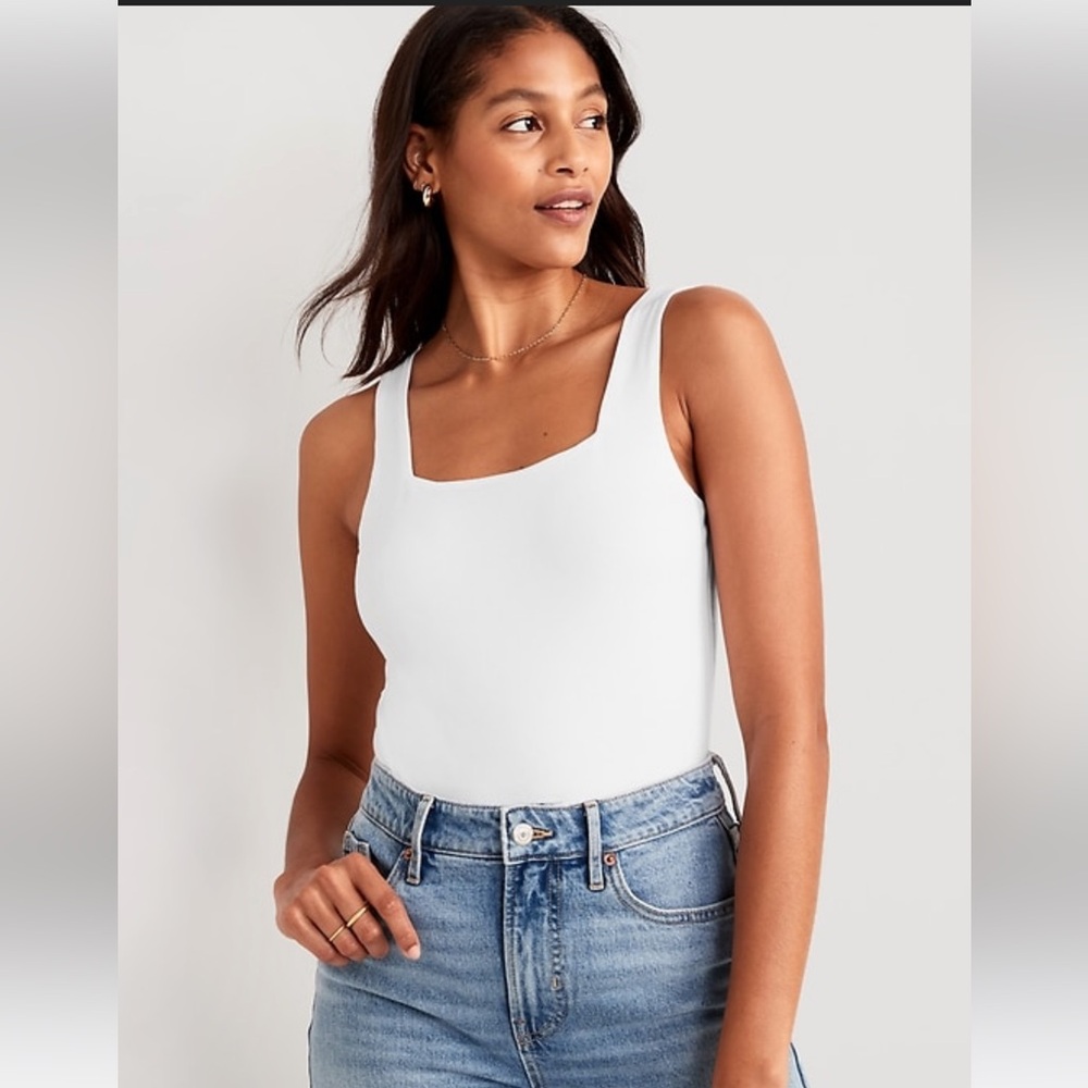 Cotton On White Bodysuit with Square Neckline